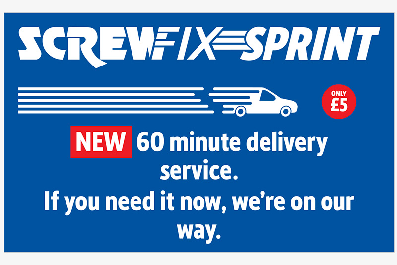 Screwfix Sprint, consegna rapida in 60 minuti