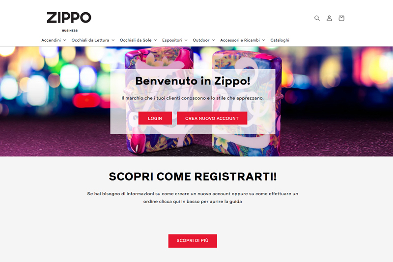 Zippo Italia, nuova piattaforma b2b e showroom rinnovata